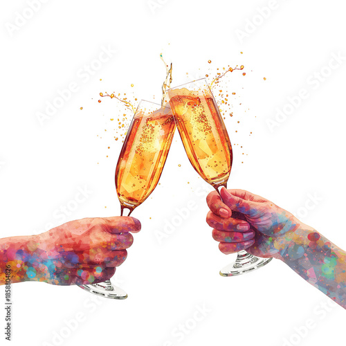 Friends Celebrate With Cheers and Sparkling Drinks During a Joyful Gathering ...