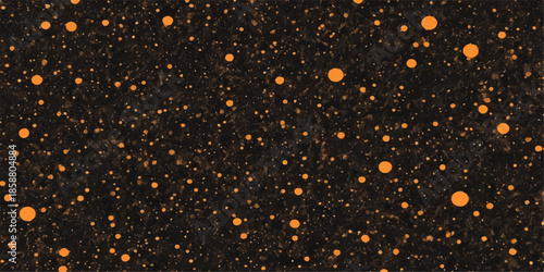 Shiny water and rain drops on a black window create a festive night texture with golden glitter particles, sparkling stars, and bright winter snow patterns for a holiday decoration design