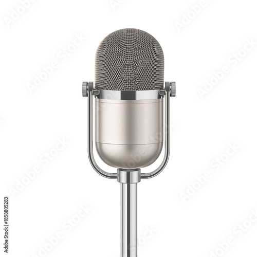 Microphone on Stand Ready for Recording in Studio Setting