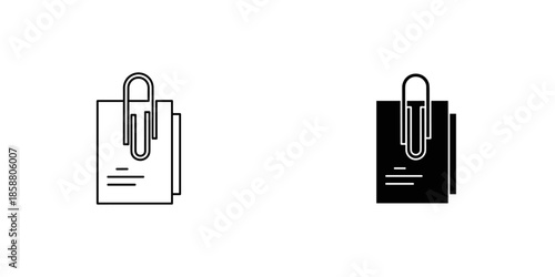 Business Document with Paperclip Icon