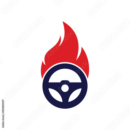 Fire driver logo vector design template. 