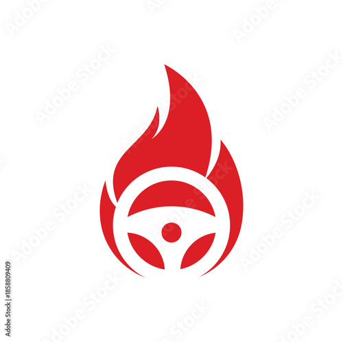 Fire driver logo vector design template. 
