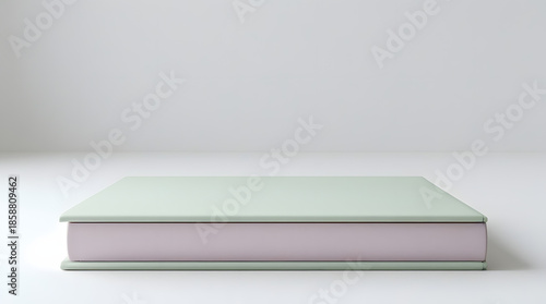 a closed book lying on a white floor