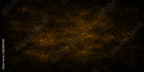 A dark abstract grunge wallpaper featuring a textured vintage wall design with smoke patterns, aged black paint, and blue light effects on a rough dirty backdrop with copy space