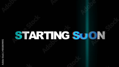 Glitch Starting Soon Overlay Text Animation with RGB Distortion 4K