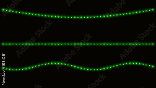Glowing Festive Green Hanging String Lights with Gentle Sway and Flicker Animation 4K