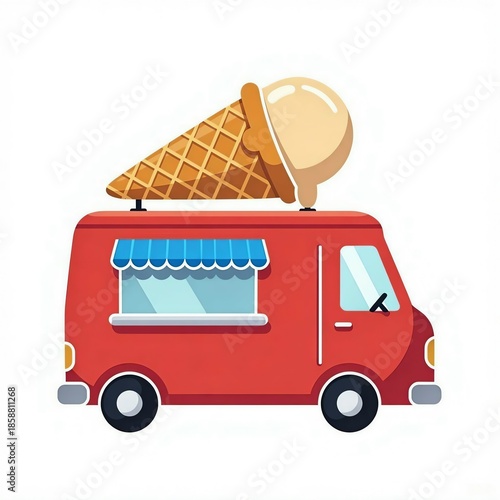 ice cream van illustration 