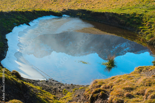 Alpine pond. Costa del Pallio, Brumano, Valle Imagna, Lombardy, Italy