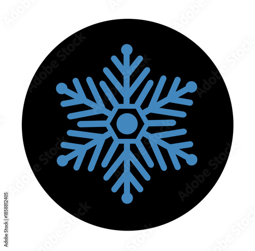 Blue Snowflake Winter Weather Icon