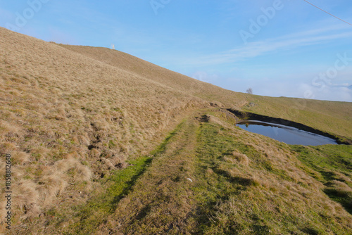 Alpine pond. Costa del Pallio, Brumano, Valle Imagna, Lombardy, Italy
