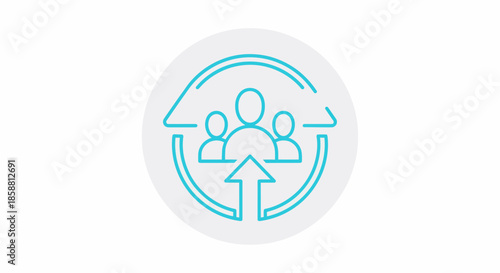 Team Growth and Development - Arrow Lifting People in a Circle.