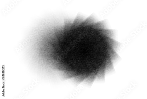 A dark gray abstract blur on a white background