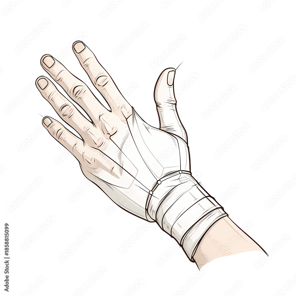 Obraz premium Illustration of Thumb Ligament Injury Exploration