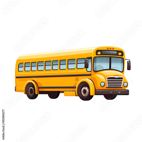 School Bus Educational Word Card Illustration