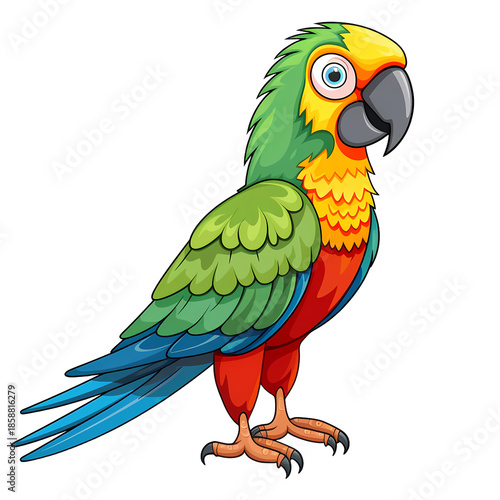 Illustrative Parrot Educational English Word Card