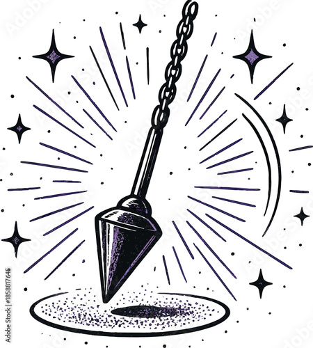Pendulum Divination Purple Mystical Vector Art