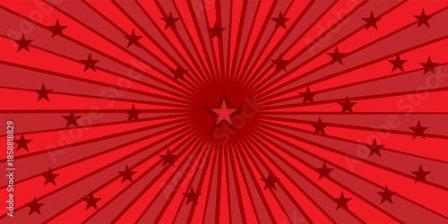 Red vector star burst background vivid illustration - Vector red   star blast  background  shiny template. modern