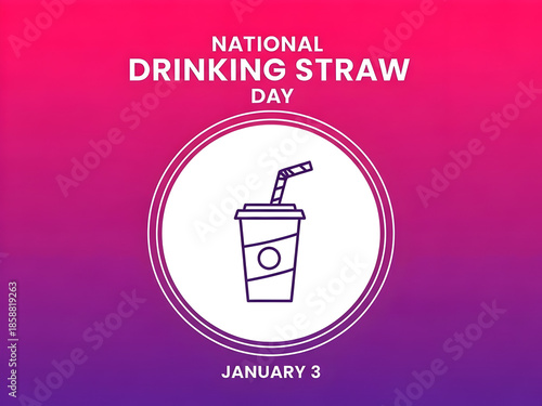 Celebrate national drinking straw day on january 3rd with this vibrant banner illustration illustration