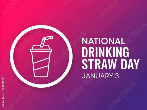 Celebrate national drinking straw day on january 3rd with this festive illustration illustration