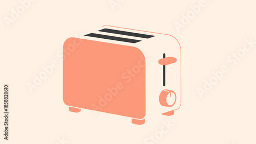 A simple illustration of a toaster in a minimalist style, perfect for adding a touch of retro charm to any design project.