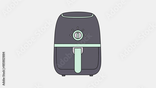 Illustration of a modern air fryer on a white background.