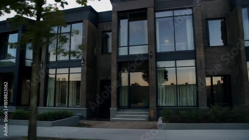 Wallpaper Mural Luxury townhouses in a suburban area at sunset with modern architecture and clean lines Torontodigital.ca