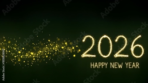 Happy new year 2026 celebration with sparkling lights