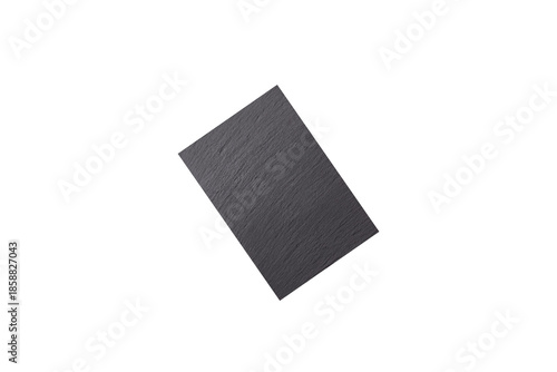 A black slate stone board or plate, an empty kitchen utensil. A black slate board