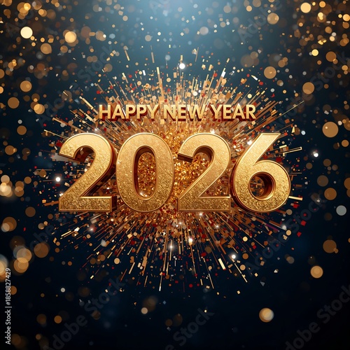 Sparkling Golden New Year Celebration