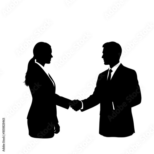 Business people shaking hands in agreement Isolated On Transparent Background.
