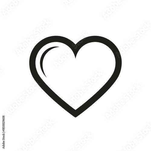 A heart shaped symbol represents love and affection in a simple illustration  
