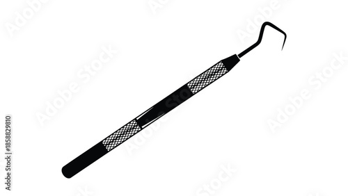 A black and white illustration of a dental instrument likely a dental pick