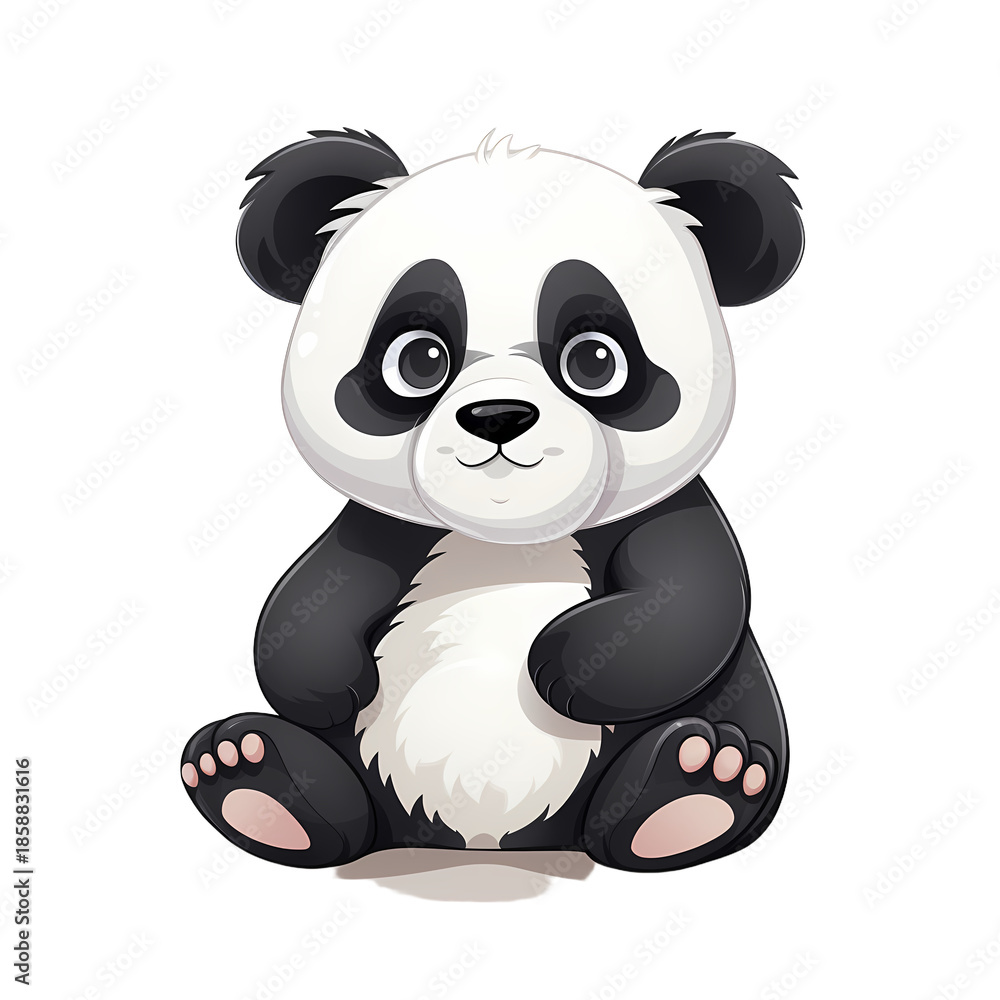 Obraz premium Graceful Panda on White Surface