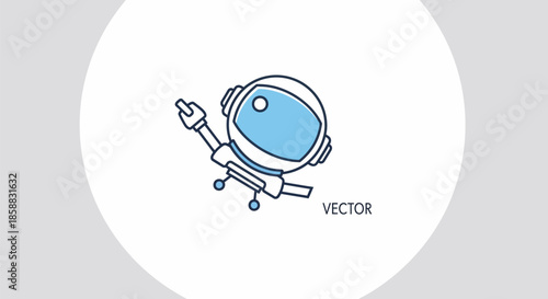 Minimalist Astronaut Illustration - A Clean and Modern Space Exploration Design.