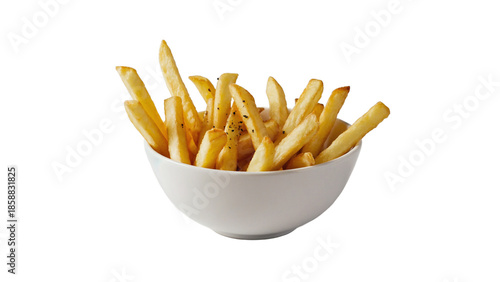 french fries on white background