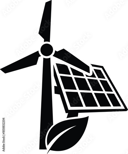 wind turbine and solar panel