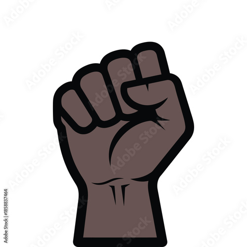 Raised Clenched Fist Icon Symbol of Power Unity and Social Justice