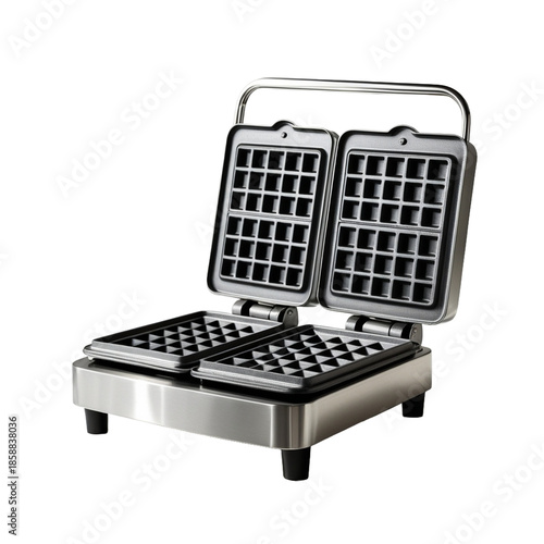 Waffle maker with open plates