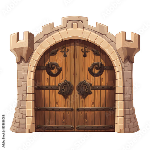 Antique Medieval Castle Double Door Design