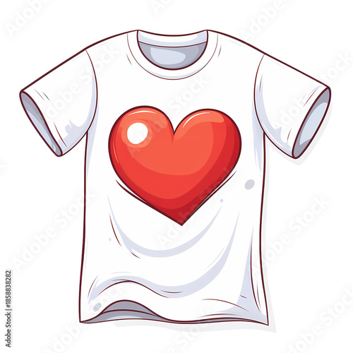 Heart Illustration Embraced by Shirt Design