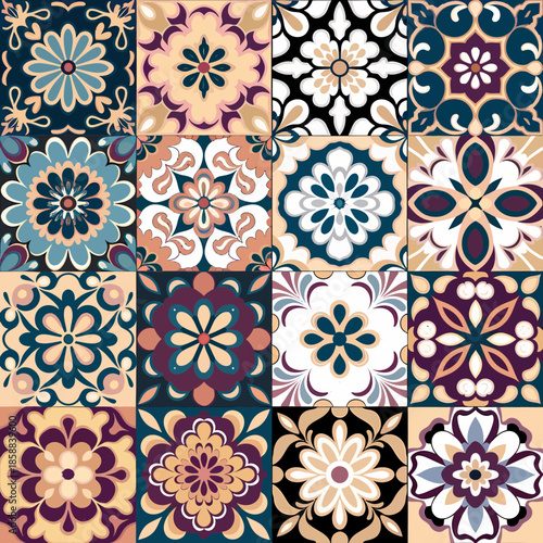 vector illustration hires Collection of High-Resolution Abstract Seamless ornament Patterns with Diverse Designs and Textures 
