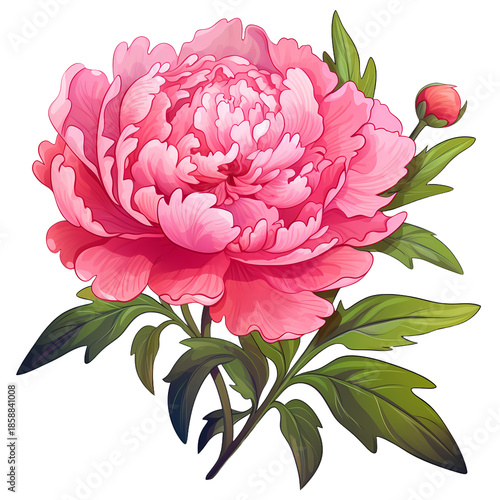 Exquisite Antique Pink Peony Floral Bloom