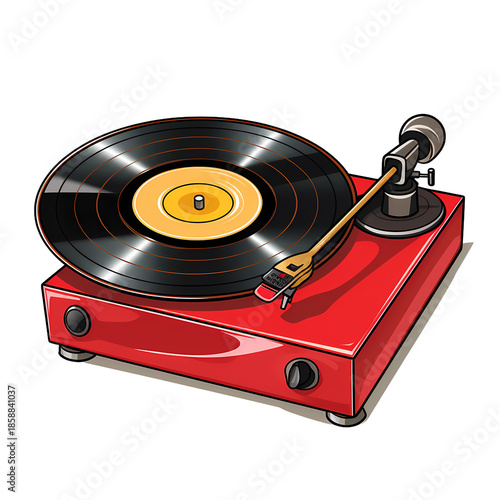 Vintage Phonograph Record Collection Vector Illustration
