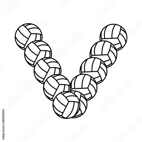 Checkmark style V icon created with braided volleyball rope texture, perfect for confirmation icons, UI feedback, sports apps, and approval indicators