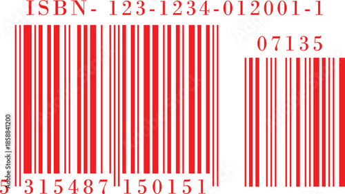ISBN red color barcode for books
