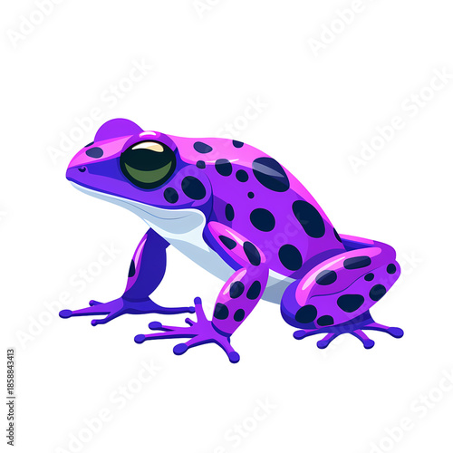 Vibrant Purple Poison Dart Frog Pose