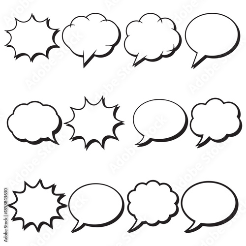 Comic Speech Bubbles with Expressions No Wow and Hey
