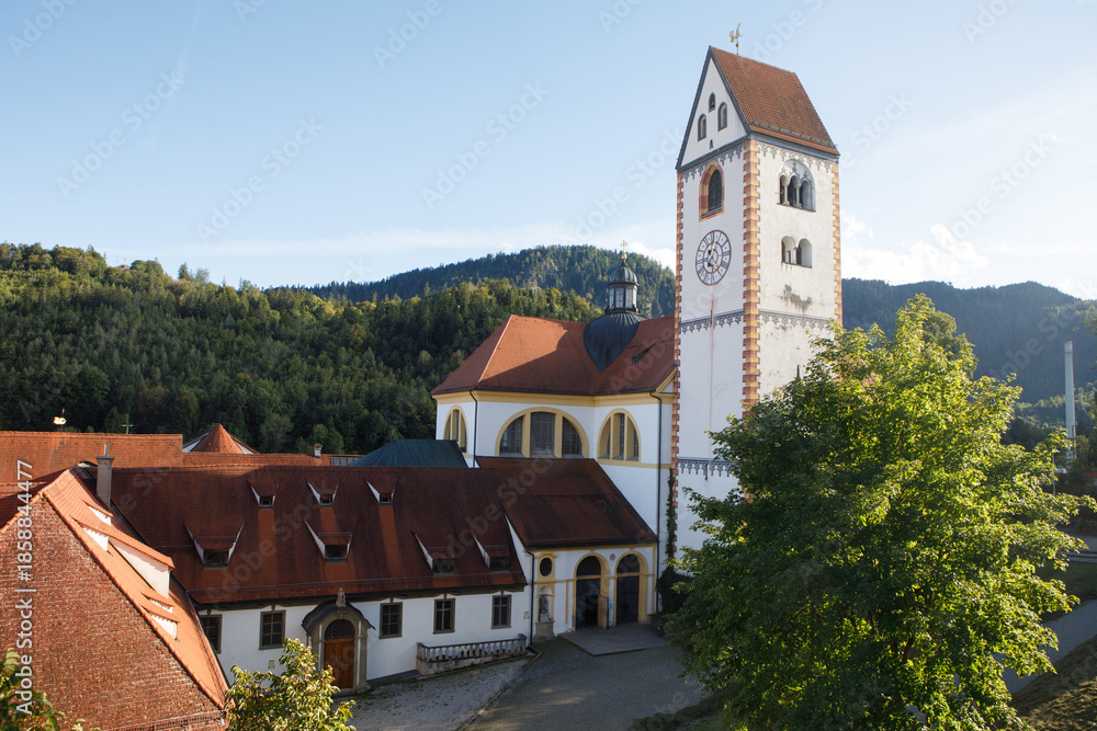 Fototapeta premium Historic St Mang Benedictine Abbey and Basilica in Fussen Germany