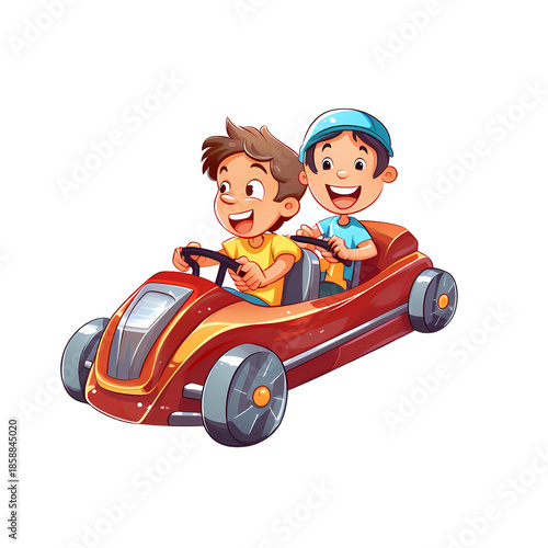 Kids Soapbox Derby Racing Car Illustration