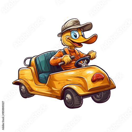 Quirky Duck Driving Car Soapbox Derby